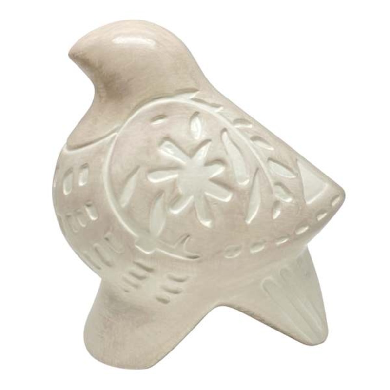 Tracey Boyd White Ceramic Bird Figurine, 5″