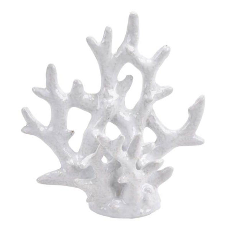 Ty Pennington White Ceramic Coral Figurine, 8.5″