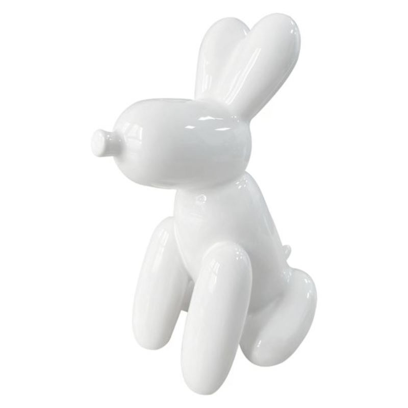 White Ceramic Balloon Dog, 8.5″