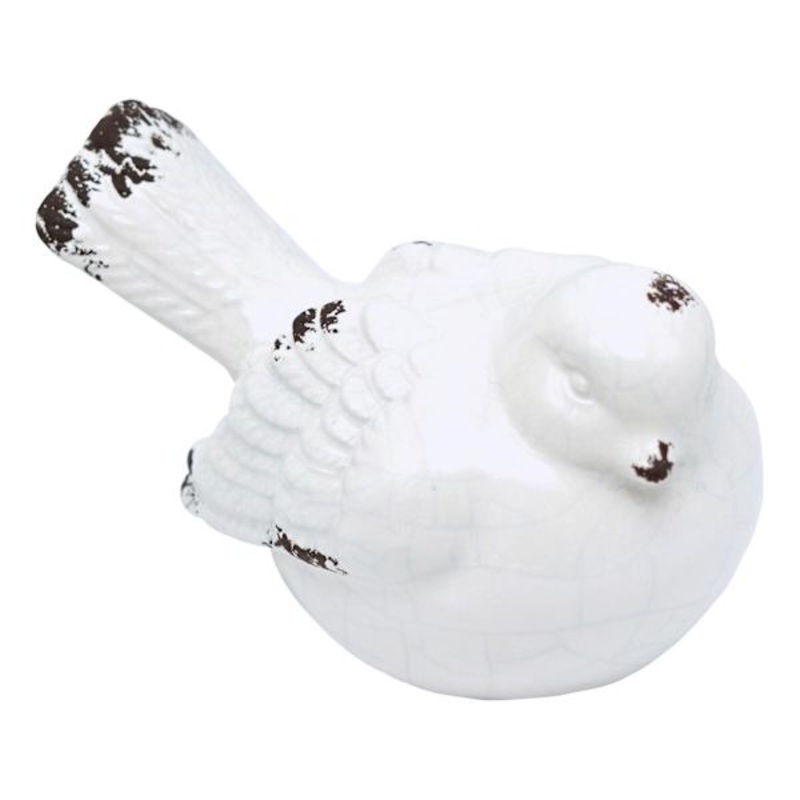 White Ceramic Bird, 4″