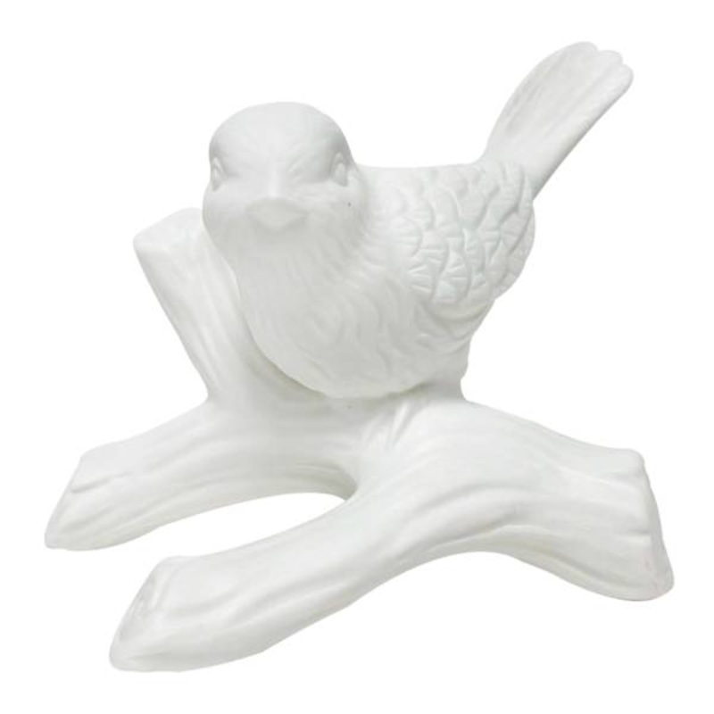 White Ceramic Bird Figurine, 5×4
