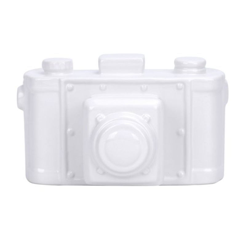 White Ceramic Camera, 4″