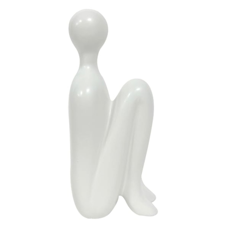 White Ceramic Human Figurine, 2.8×6