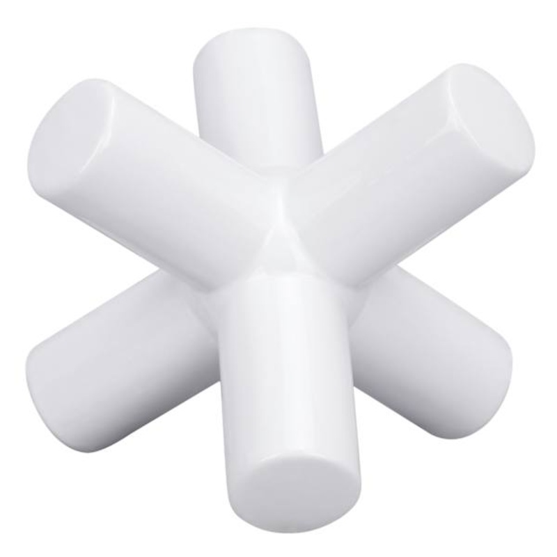 White Ceramic Jack Decor, 7″