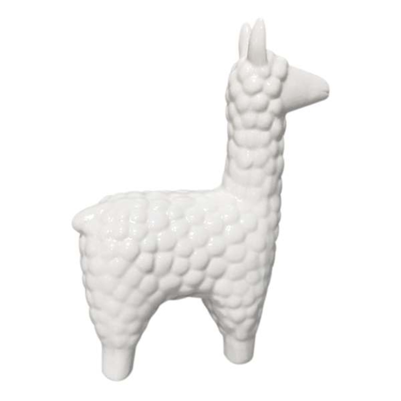 White Ceramic Lama, 4″