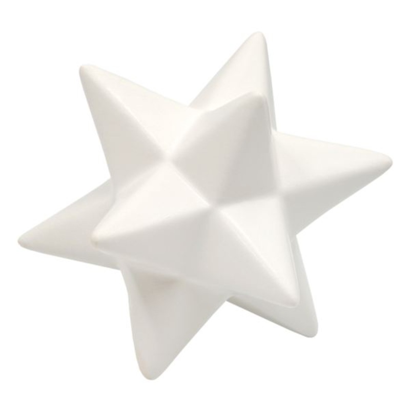 White Ceramic Star Figurine, 5″