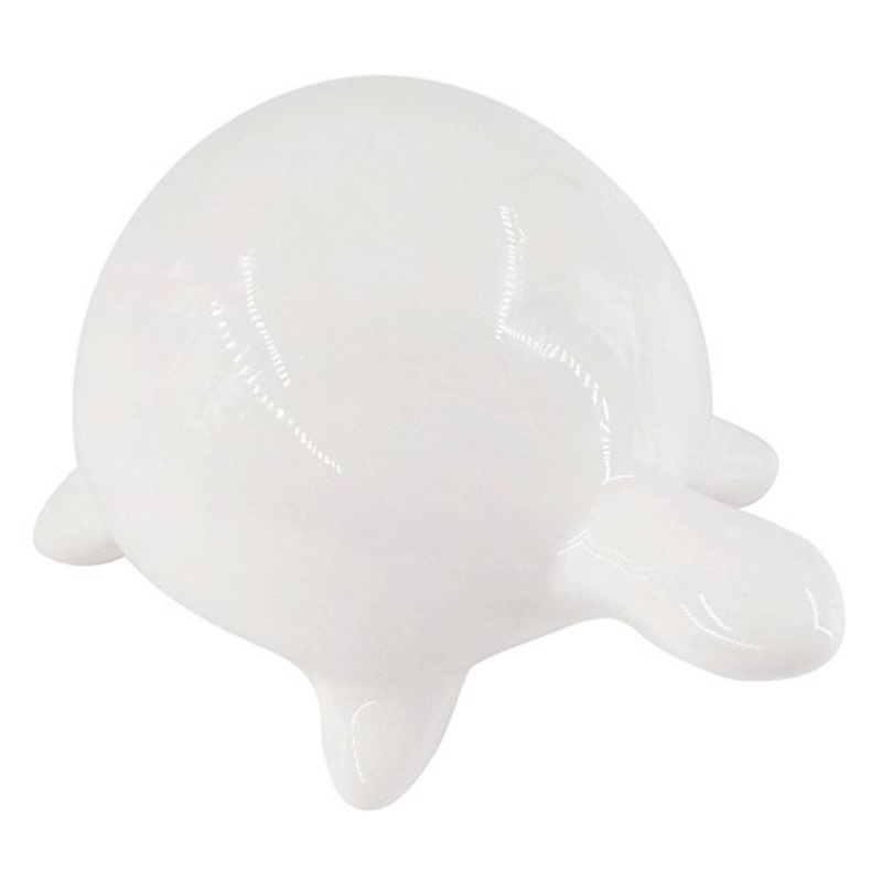White Ceramic Tortoise, 5″