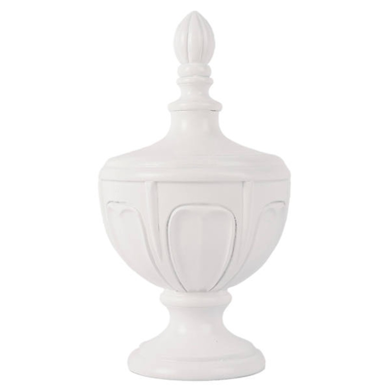 White Finial Decor, 10″