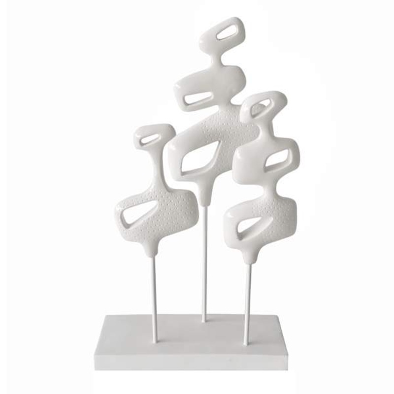 White Finial Decor, 15″