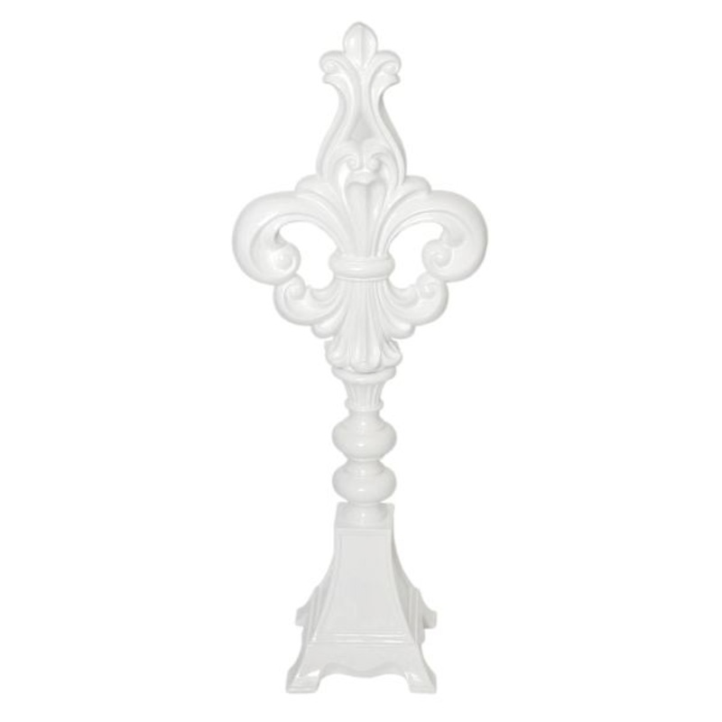 White Finial Decor, 36.5″