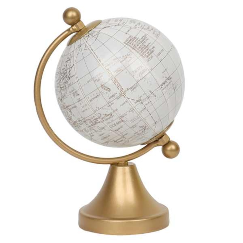 White & Gold Globe, 6″