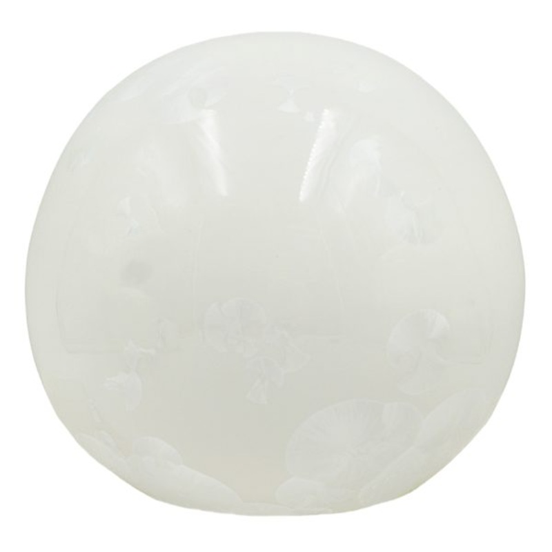 White Iridescent Patterned Decorative Orb, 4″