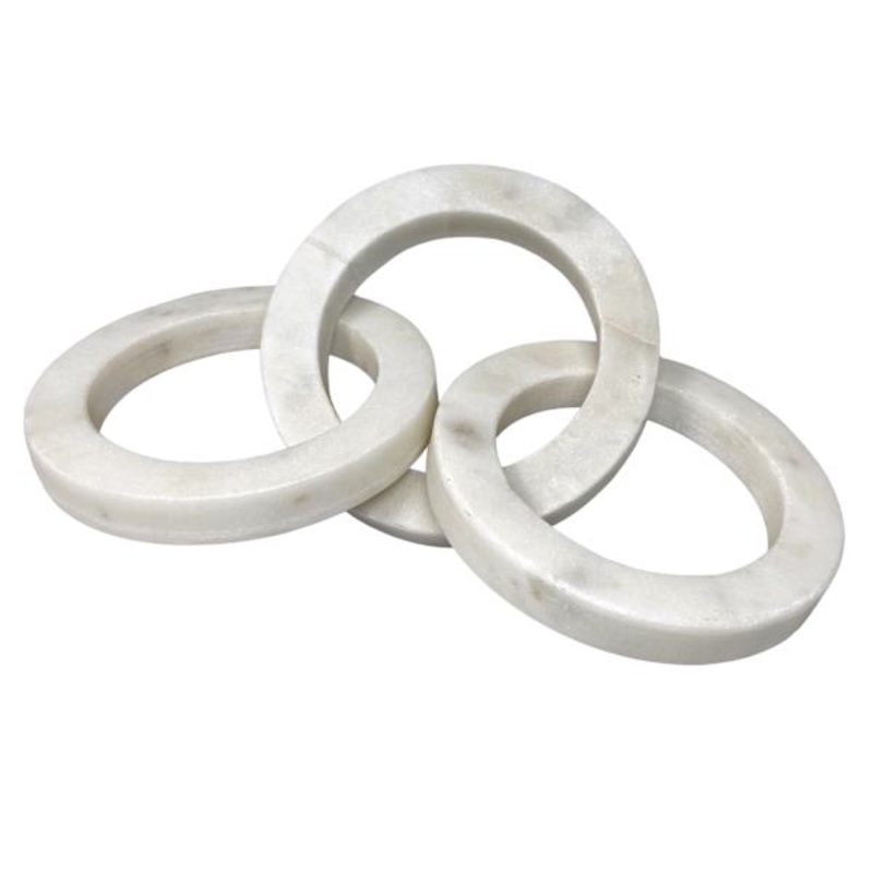 White Marbled Deco Link