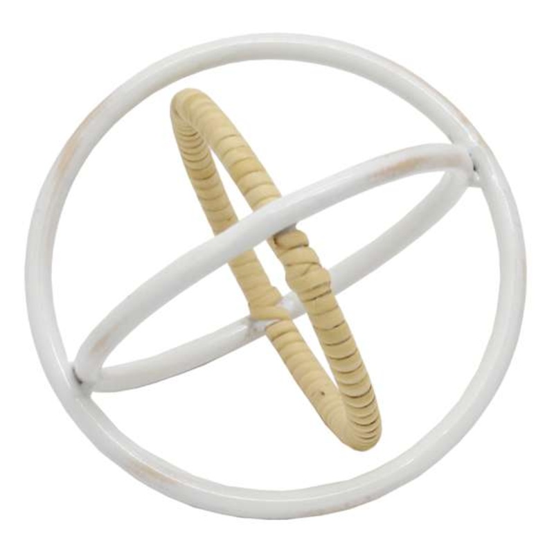 White Metal with Rattan Figurine, 4.5″