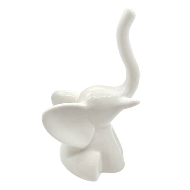 White Porcelain Elephant Figurine, 2×5