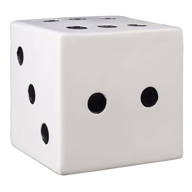 White Wood Dice, 4″