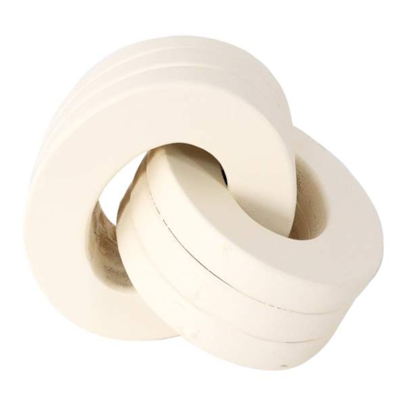 White Wooden Knot Decor, 6″