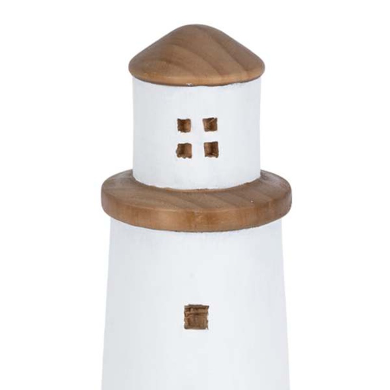 Wood Light Tower Table Figurine, 14″