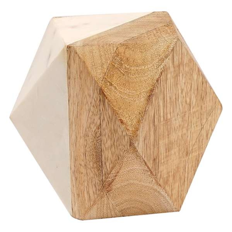 Wood & Marble Geometric Figurine, 6×5
