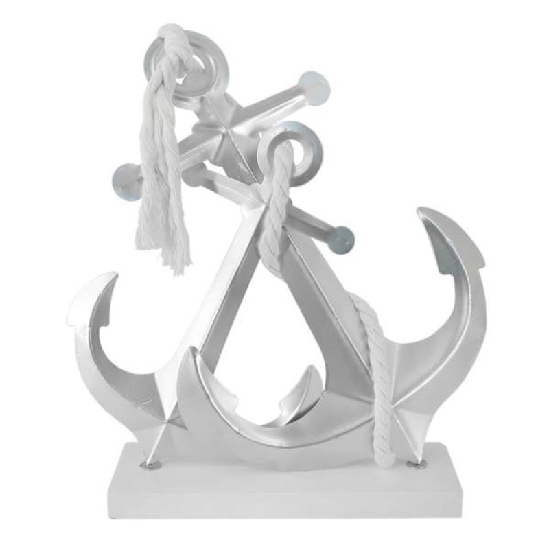 Wood & Metal Anchor Table Decor, 16×5