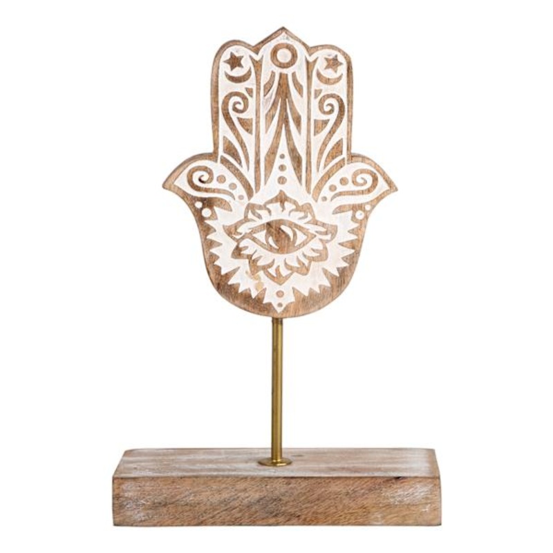 Wooden Hamsa Hand, 10″