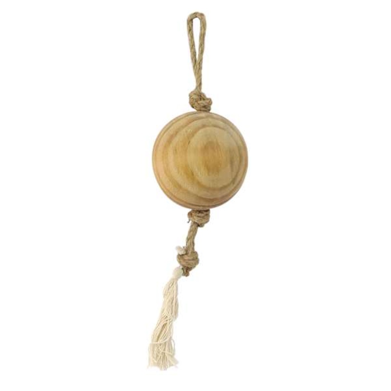Wooden Sphere & Rope Decor, 13.5″
