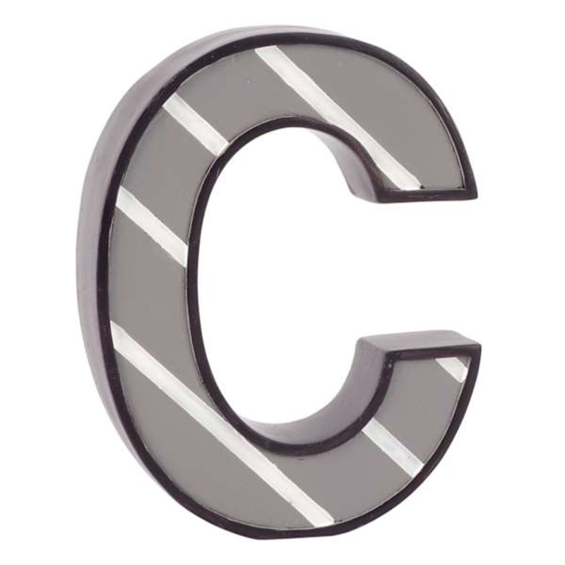 5″ Striped Monogram Letter, C