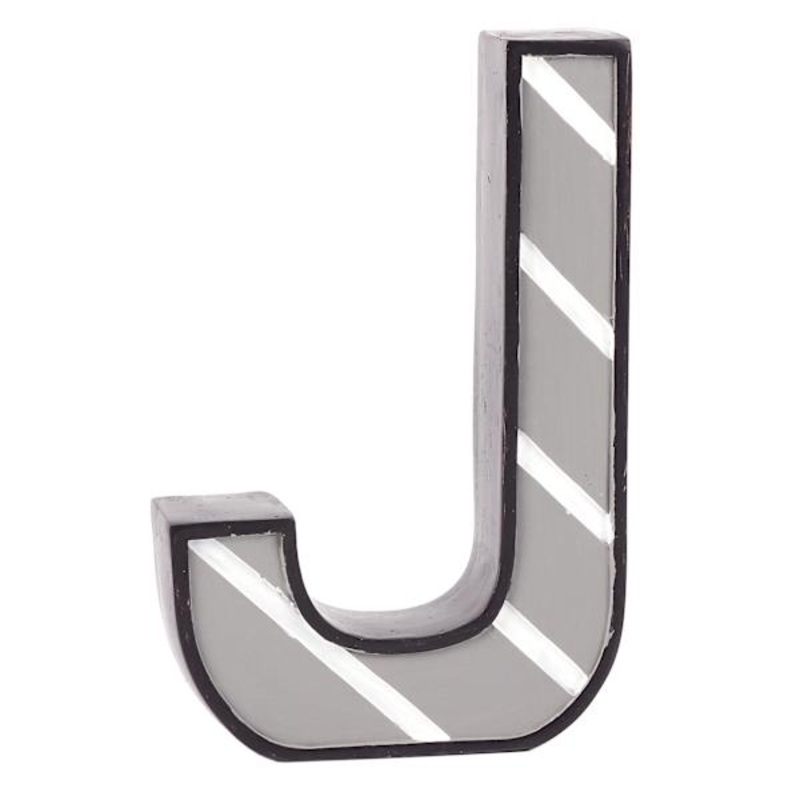 5″ Striped Monogram Letter, J