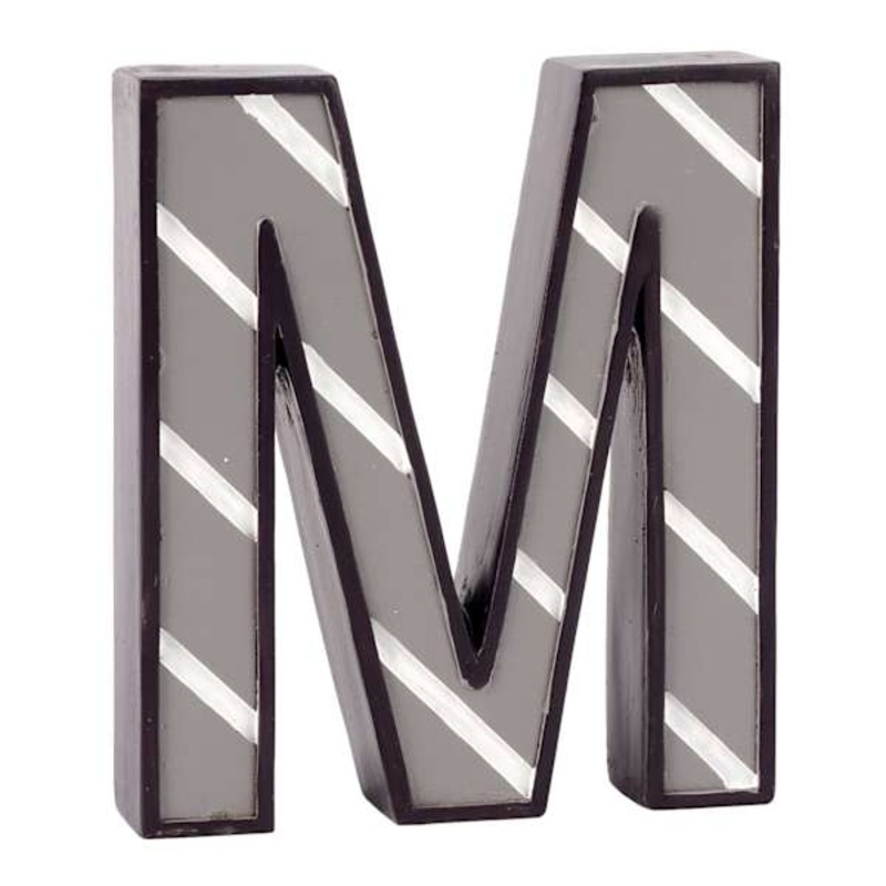 5″ Striped Monogram Letter, M