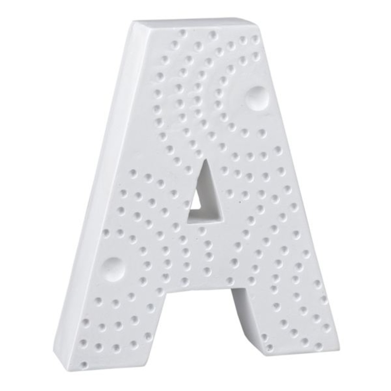 5″ White Monogram Letter, A