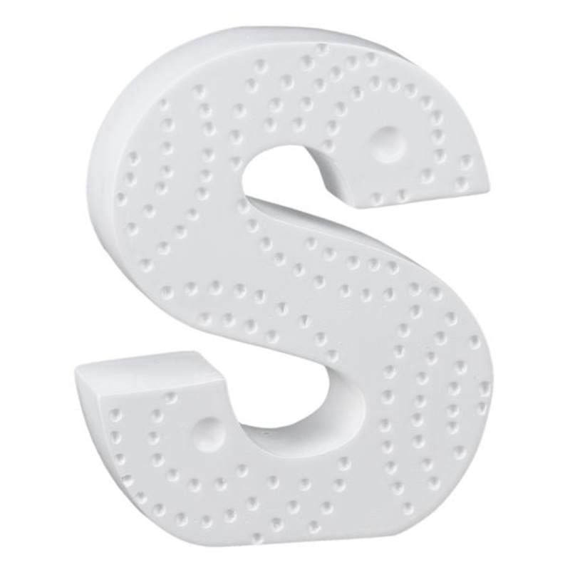 5″ White Monogram Letter, S