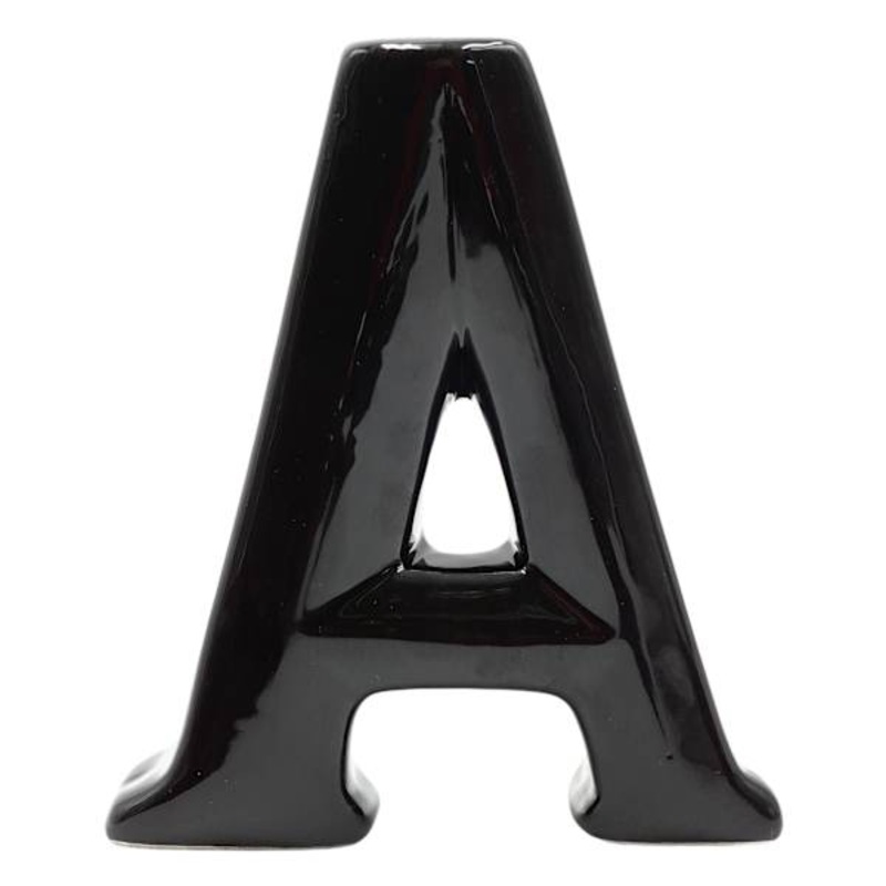 6″ Black Ceramic Letter, A