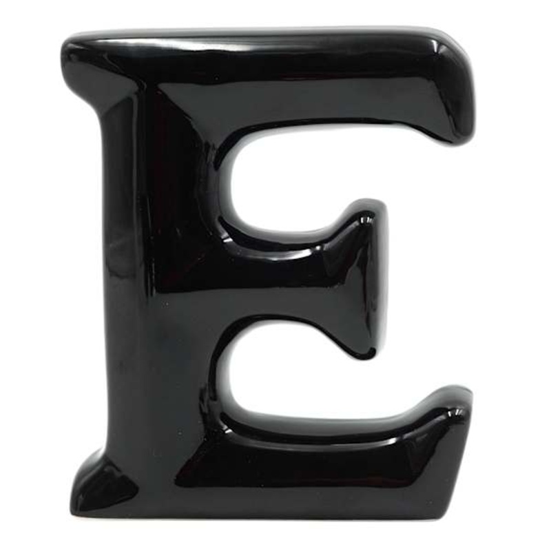 6″ Black Ceramic Letter, E