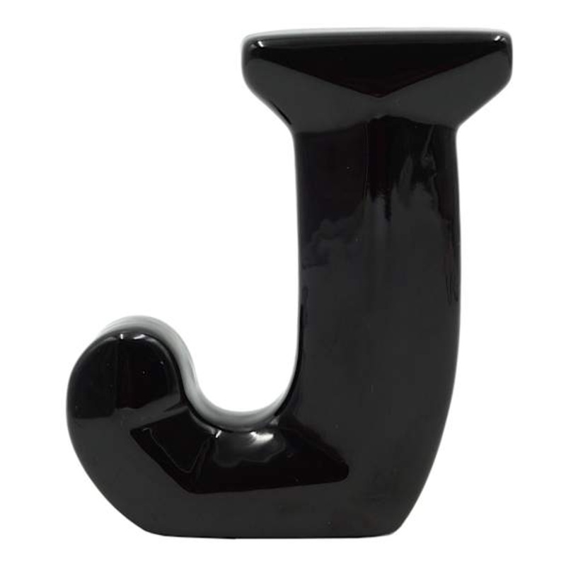 6″ Black Ceramic Letter, J
