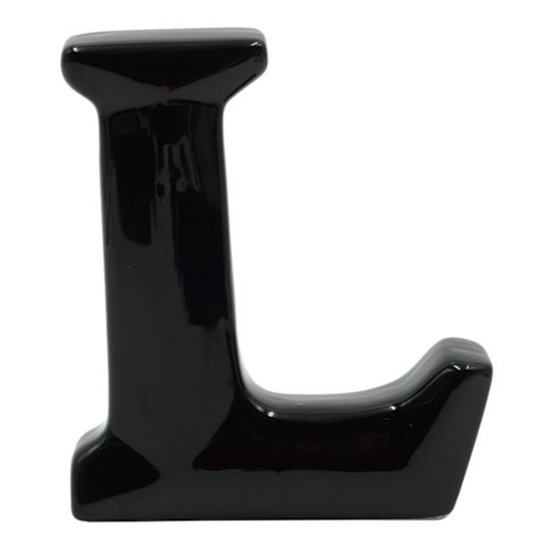 6″ Black Ceramic Letter, L