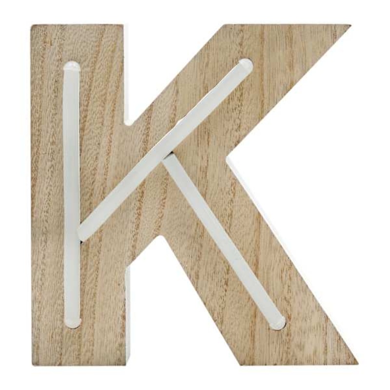 6″ LED Wood Monogram Letter, K