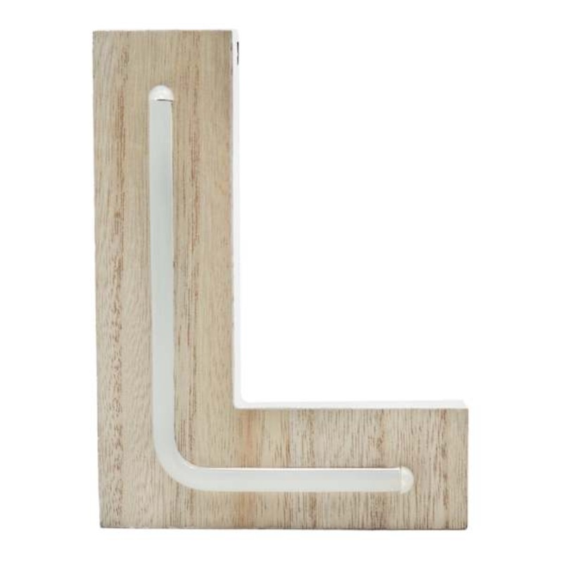 6″ LED Wood Monogram Letter, L