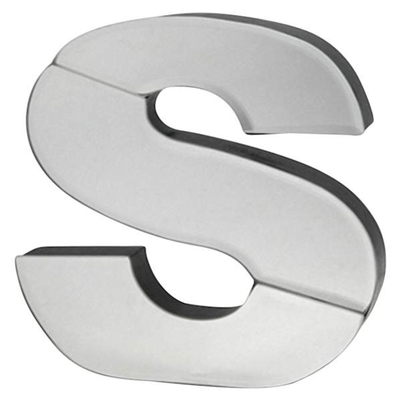 6″ Mirrored Wood Monogram Letter, S