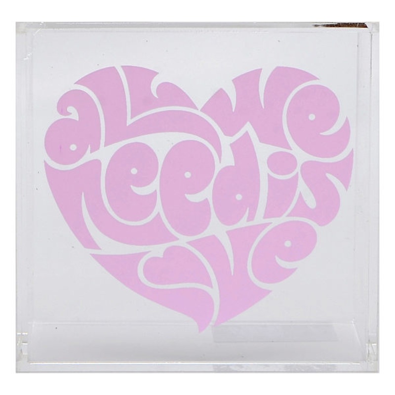 All We Need Is Love Block Sign, 4″