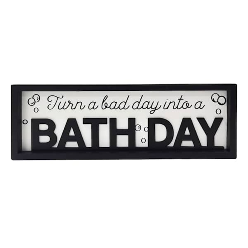 Bath Day Plaque, 12×4