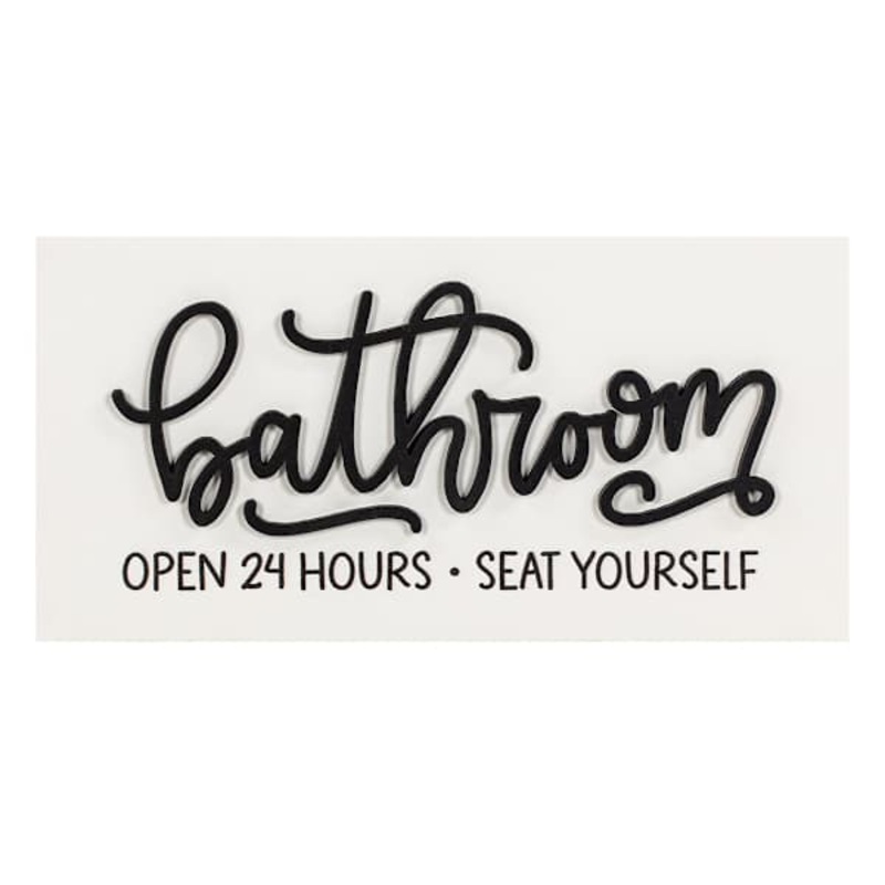 Bathroom Hours Table Sign, 10×5