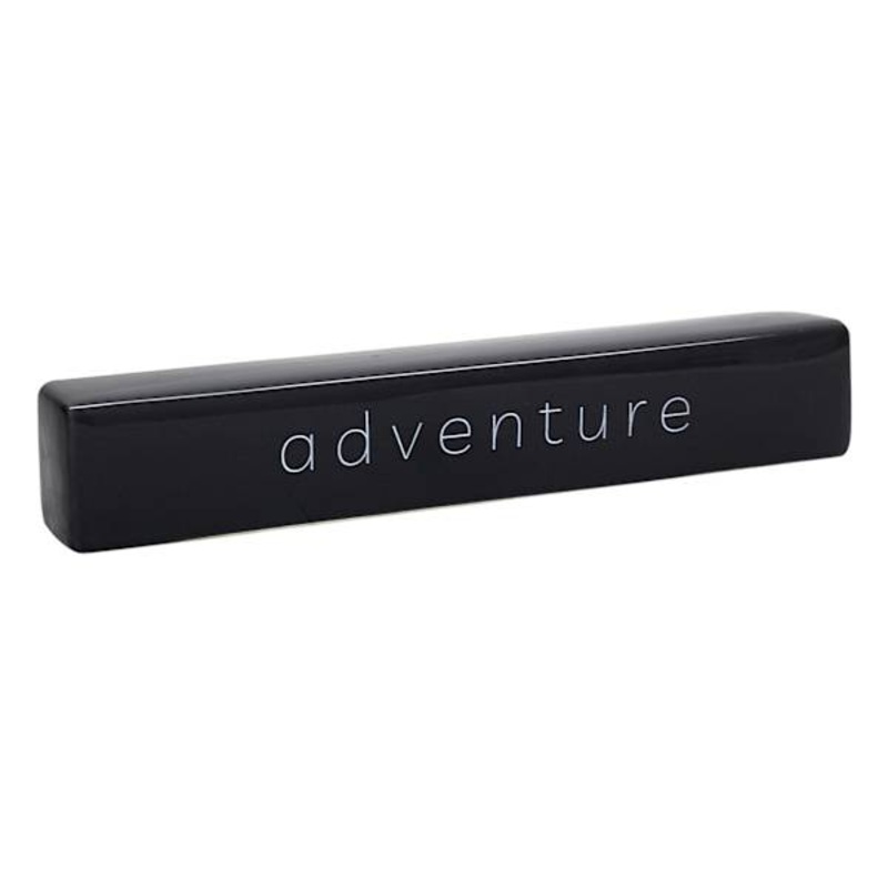 Black Adventure Ceramic Block Sign, 12×2
