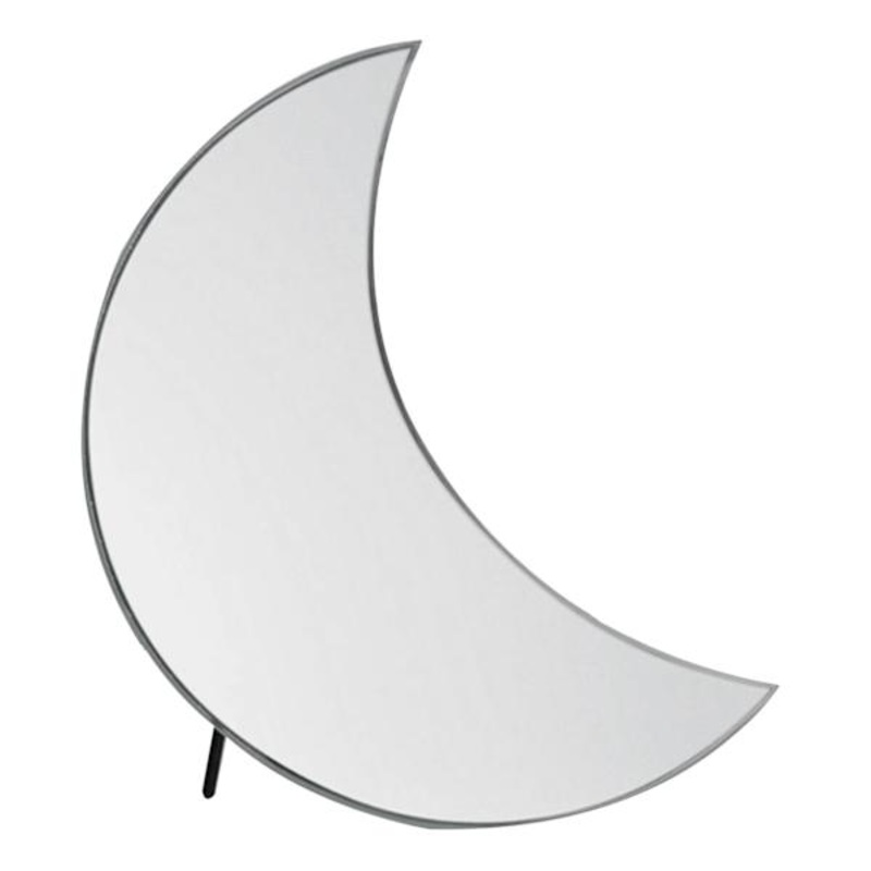 Black Glass Crescent Mirror, 6×7