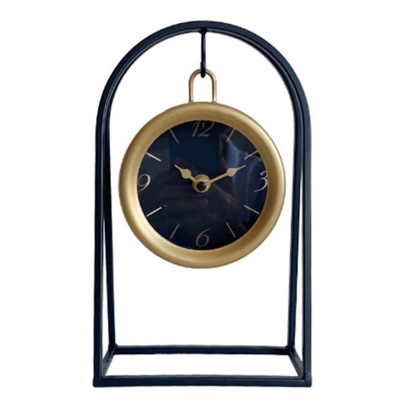 Black & Gold Swinging Table Clock