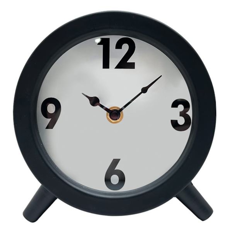 Black Round Clock, 6″