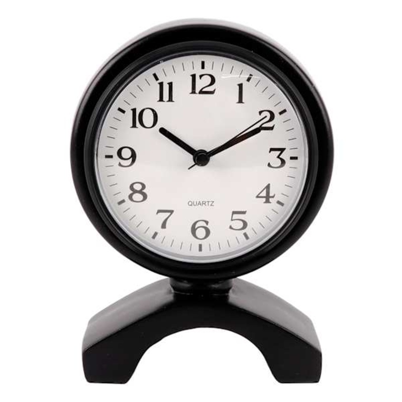 Black Round Table Clock, 7″