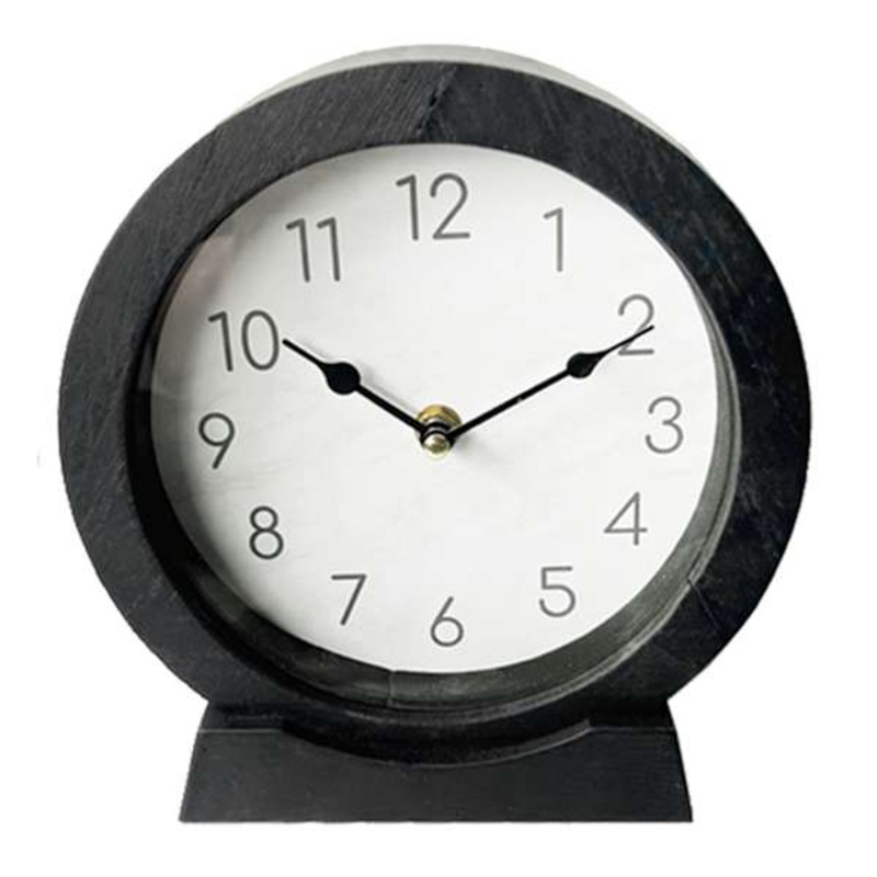 Black Wooden Clock, 8.5″