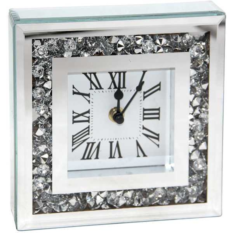 Bling Square Clock with Diamond, 6″