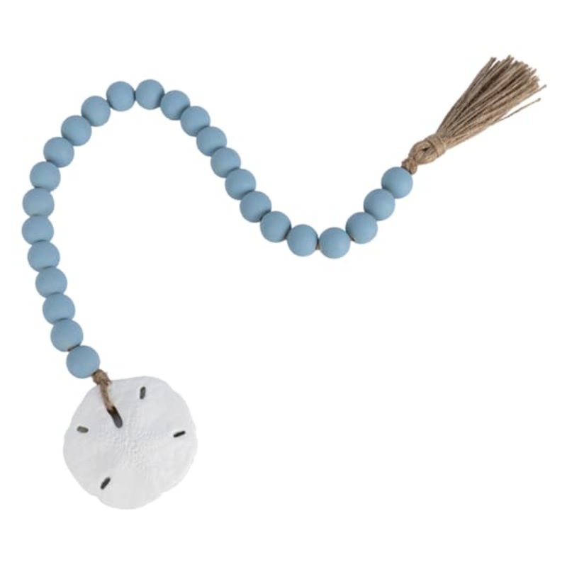 Blue Wood with Sand Dollar Garland, 32″