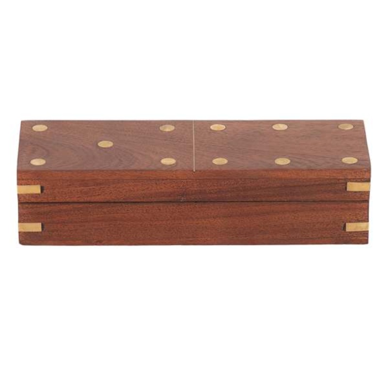 Brown Dominoes Wooden Game Box, 8×3